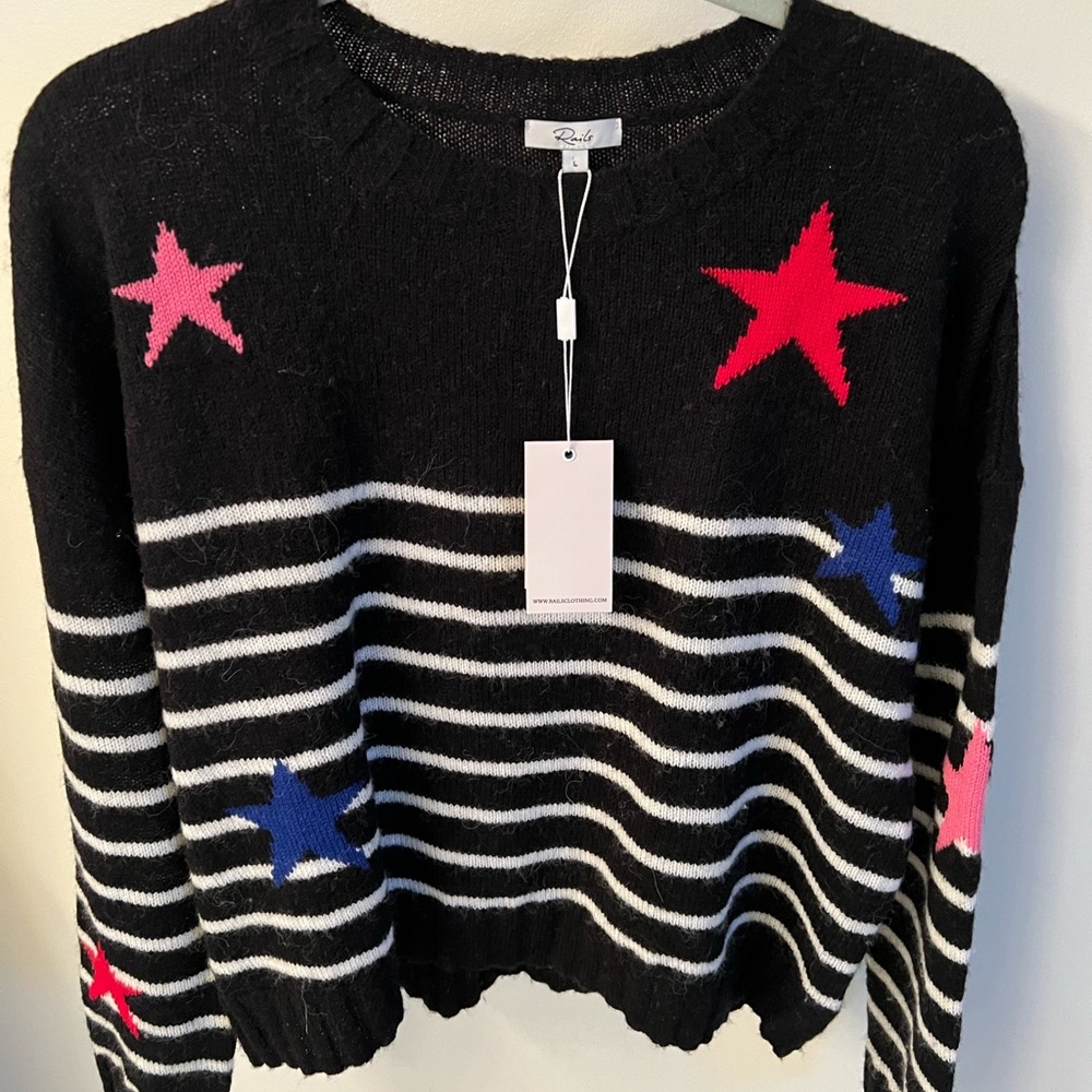 Designer Rails cashmere wool blend sweater.